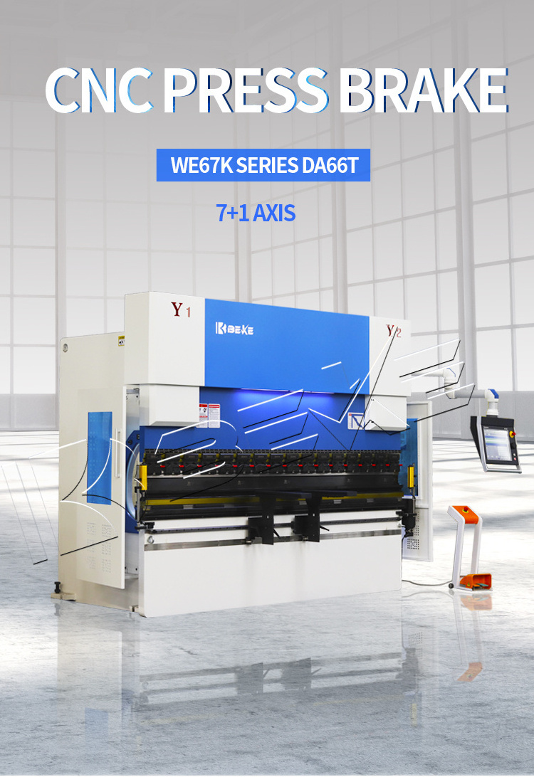 CNC 7+1 Axis 110t/3200 Press Brake Sheet Metal Bending Machine DA66T delem press brake machine price