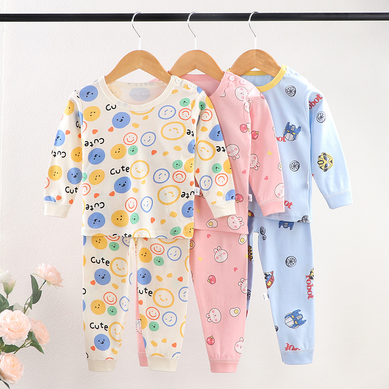 wholesale Christmas child clothing sets Kids Pajamas Sets Cartoon Print Top Pants Family Two-piece Sleepwear for girls boys