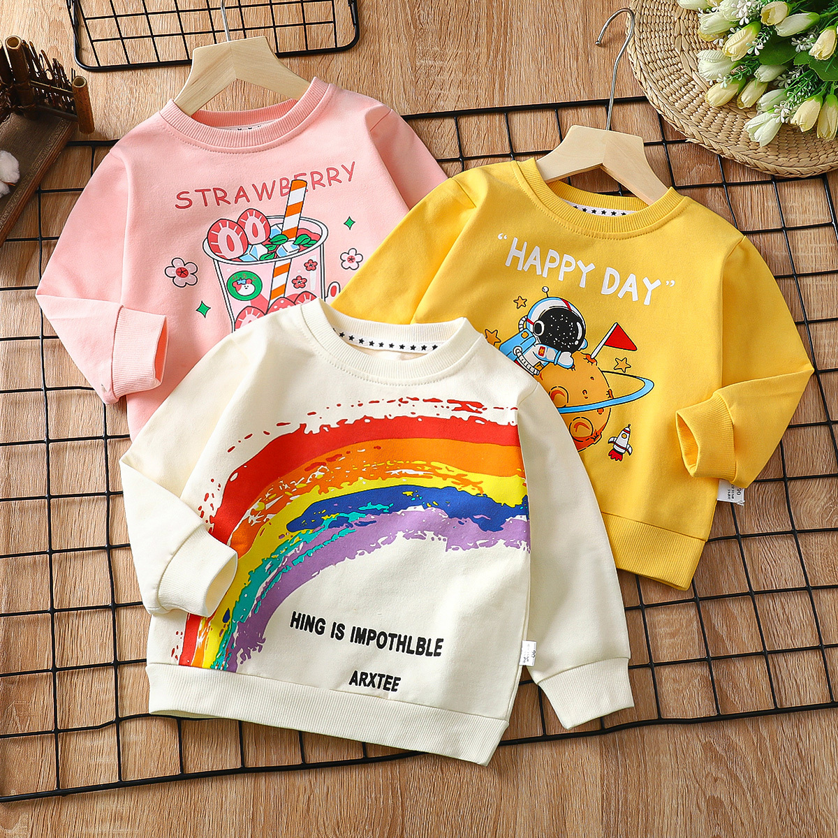 Infant Baby long Sleeve Sweatshirt Color 2Y to 9Y boys Tops Kids Boys Jumper Sweater Cotton