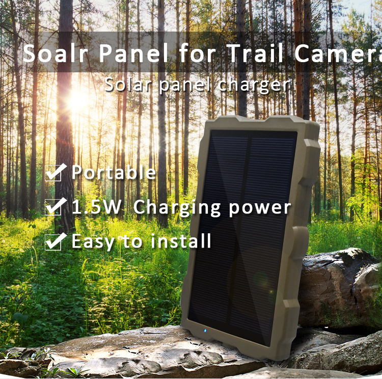 Portable IP56 Waterproof Solar Panel 1.5W 1700mAh Charger for Trail Hunting Camera