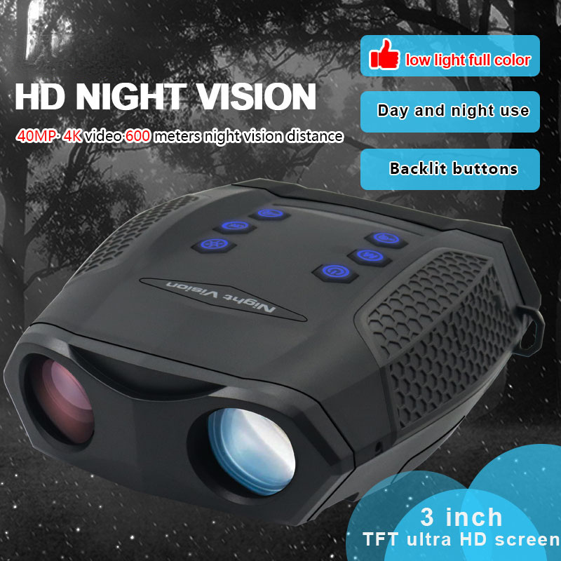 4K Night View Goggles Digital Infrared Telescope IR 600m Full Dark Observing Starlight Sensor 8x Zoom Night Vision Binoculars