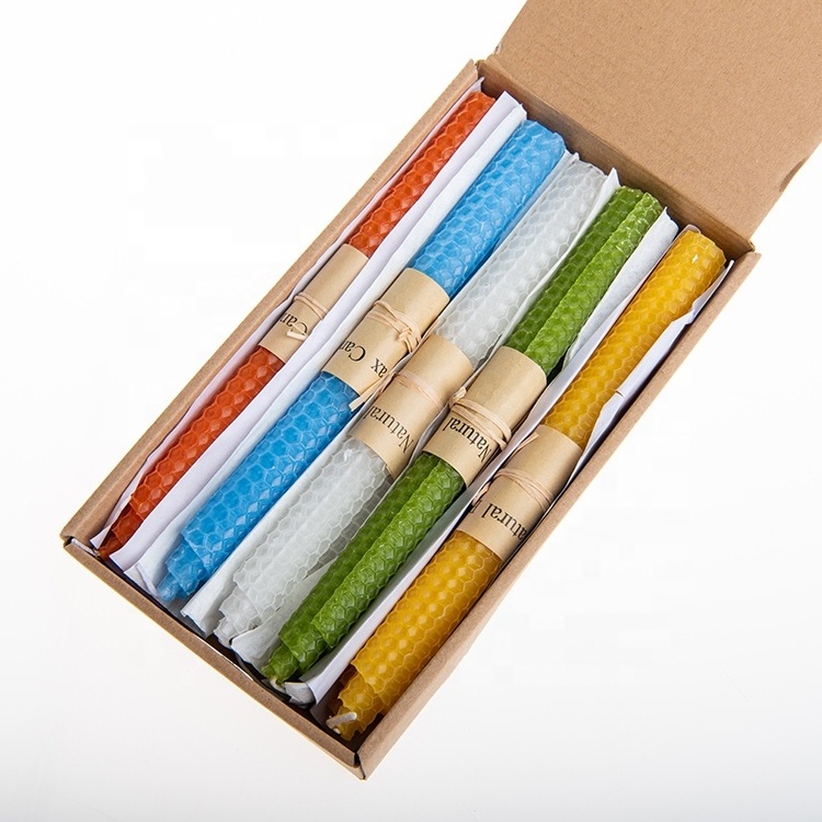 High end organic luxury ivory taper beeswax candles