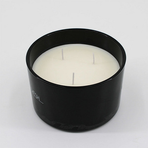 Bulk Wholesale Luxury Black Glass Scented Soy Wax Candle for Home Decor