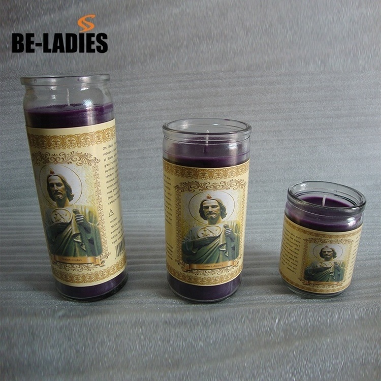 Wholesale 7 days memorial grave candle religious glass jar candle