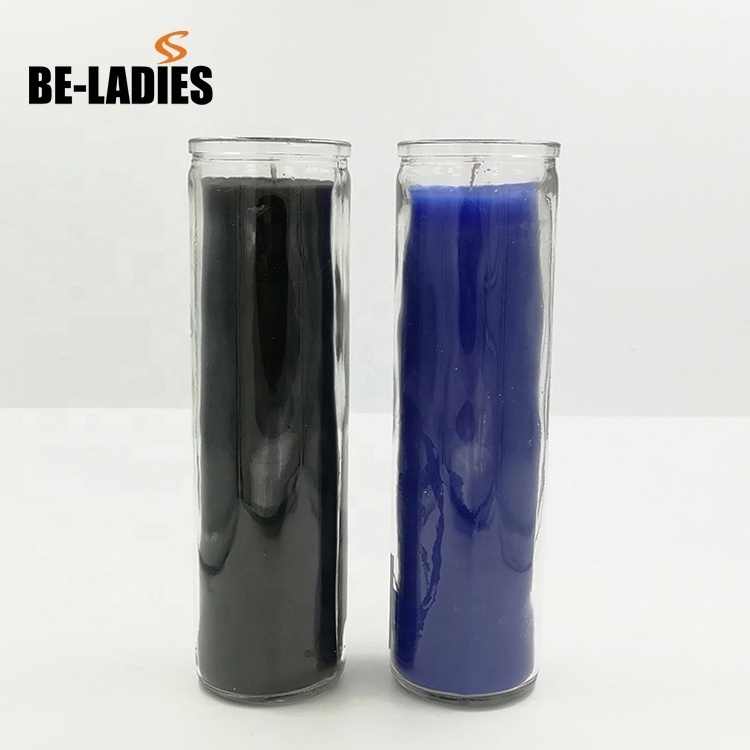 Wholesale 8 inches 7 day glass jar religious candle