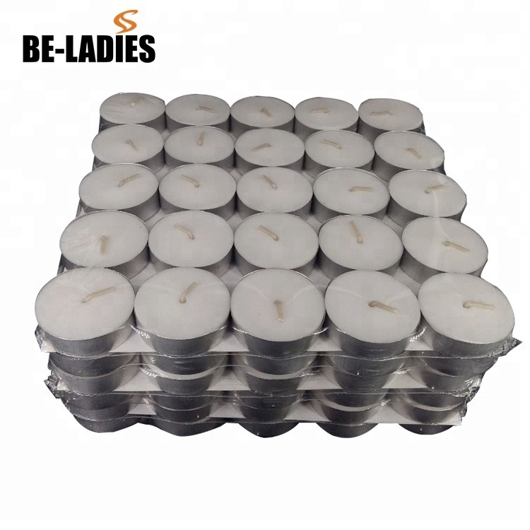 Wholesale bulk white pressed paraffin wax tealight candle