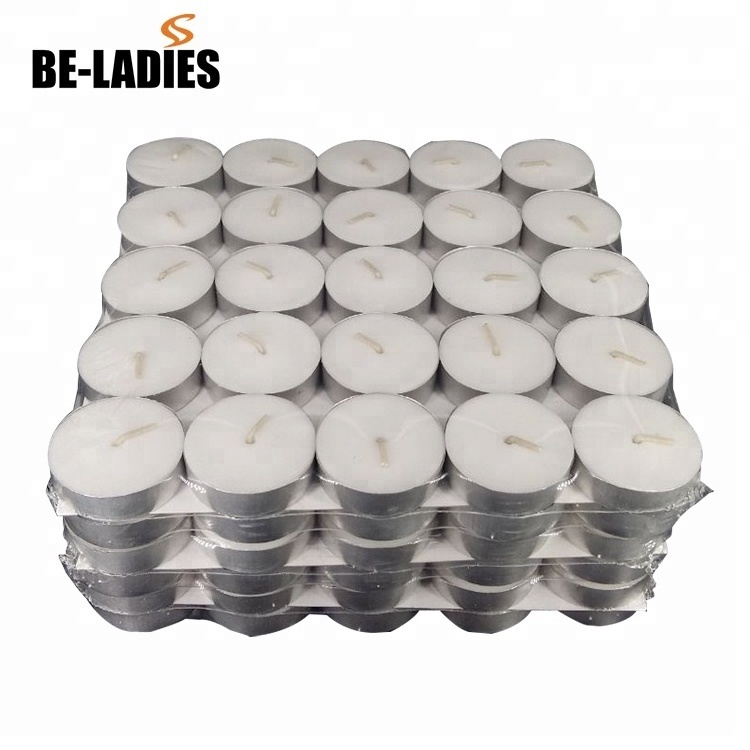 Wholesale bulk white pressed paraffin wax tealight candle