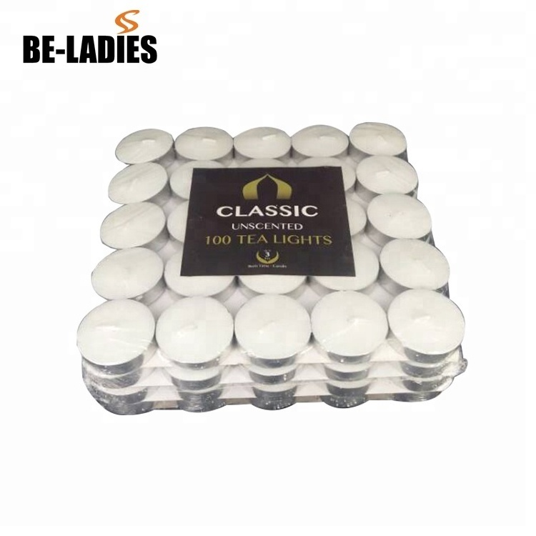 100pcs wholesale white unscented 4hrs tea light candles