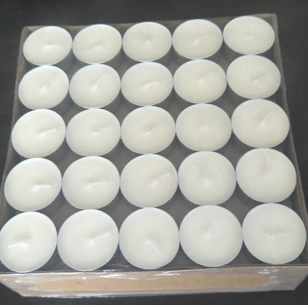 bulk retail candle factory stock 50pcs per pack 8 hours long burning white vegetable wax tealight candle with competitive price