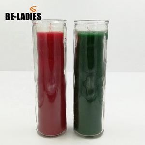 Wholesale 8 inches 7 day glass jar religious candle