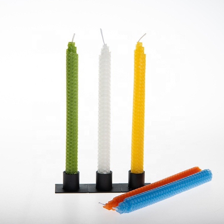 High end organic luxury ivory taper beeswax candles