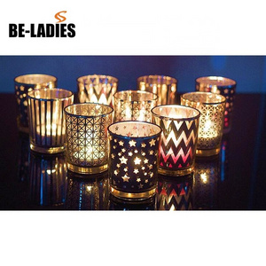 Gold Glass Scented Votive Candles for Christmas Party decoration