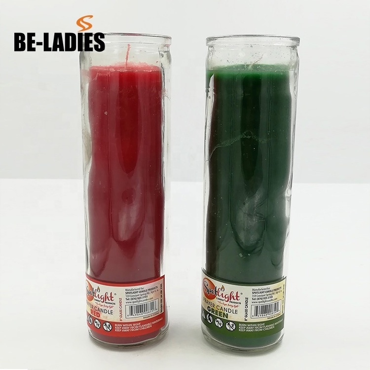 Wholesale 8 inches 7 day glass jar religious candle