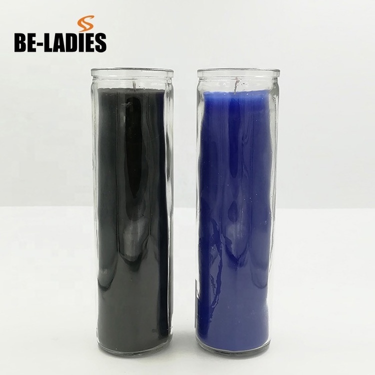 Wholesale 8 inches 7 day glass jar religious candle