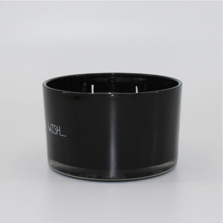 Bulk Wholesale Luxury Black Glass Scented Soy Wax Candle for Home Decor