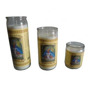 Wholesale 7 days memorial grave candle religious glass jar candle