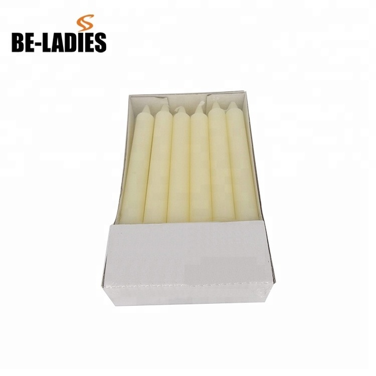 Cheap Yellow & white paraffin wax material home dinner candle / velas / bougies