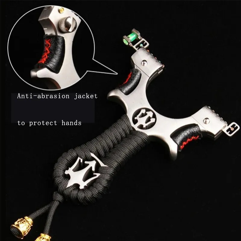 Outdoor Competitive Fast Pressure No-tie Slingshot ABS Resin Laser Infrared Flat Leather Slingshot