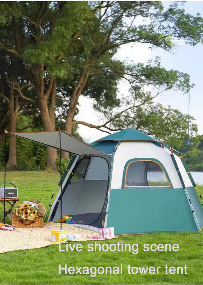 Wholesale Tent Outdoor Portable Folding Automatic Sun Protection Rain Proof Outdoor Camping Equipment Vinyl Tent Supplies