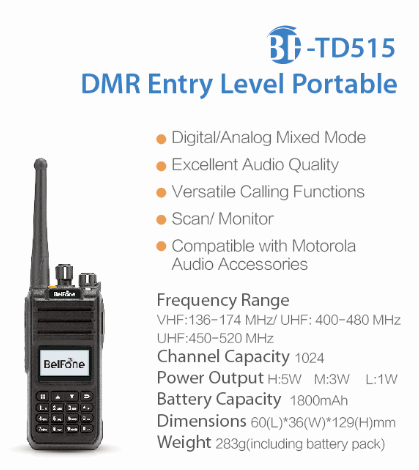 BF-TD515 10KM High Quality Full Keypad two-way Radio