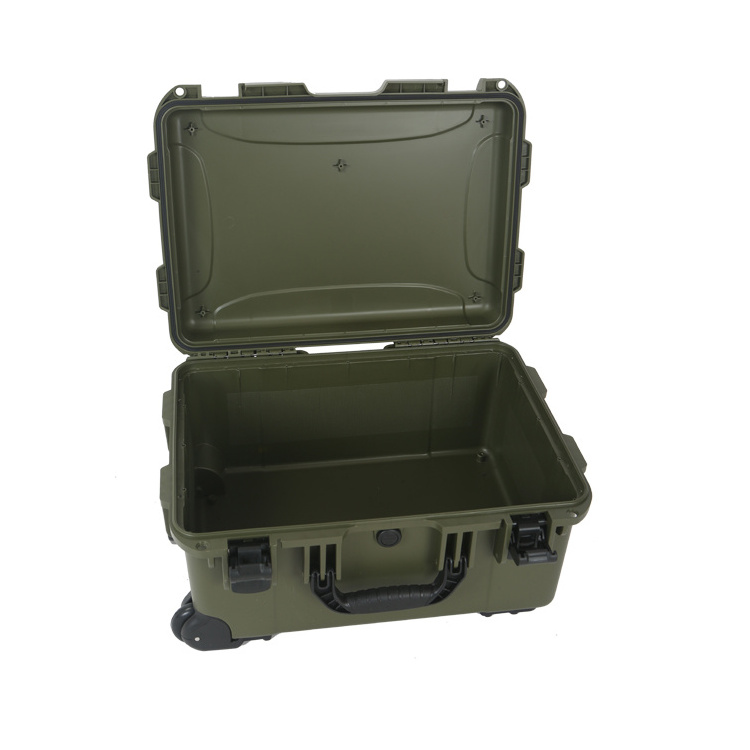 Rugged hard plastic case waterproof equipment tool case with foam and handle