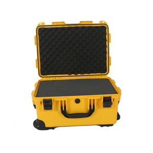 Rugged hard plastic case waterproof equipment tool case with foam and handle