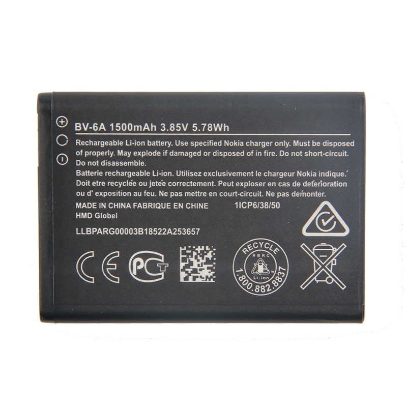 High Quality 1500mAh BV-6A BL-5C BL-4C BL-4UL Rechargeable Battery for Nokia n72 2060 3060 5250 C5-03 8110 4G Phone Batteries