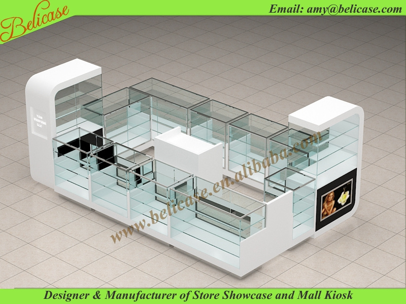 Perfume display counter and cosmetic showcase kiosk