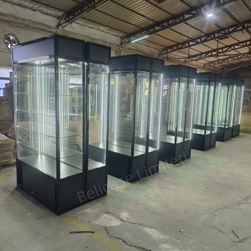 Tall Glass Showcase Window Display Glass Cabinets with Lock  5-layer Retail Shop Vitrines Smoke Shop Display Case