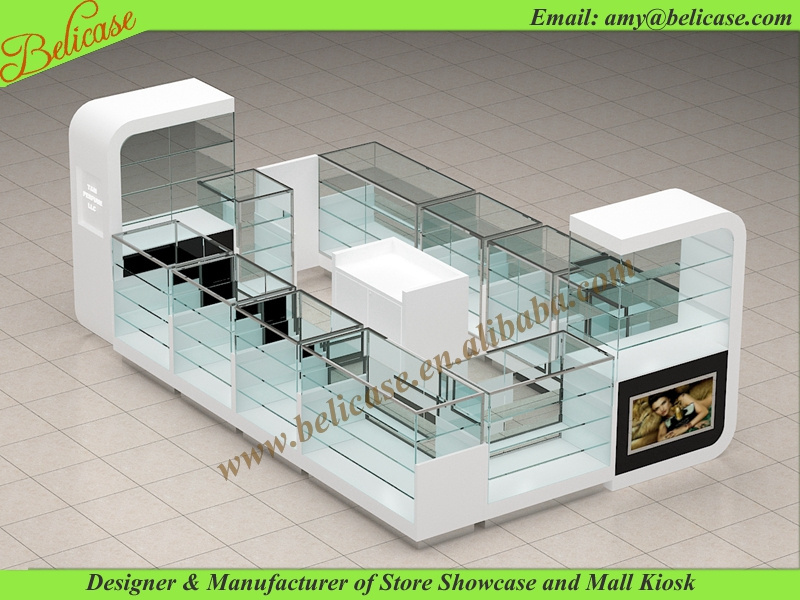 Perfume display counter and cosmetic showcase kiosk