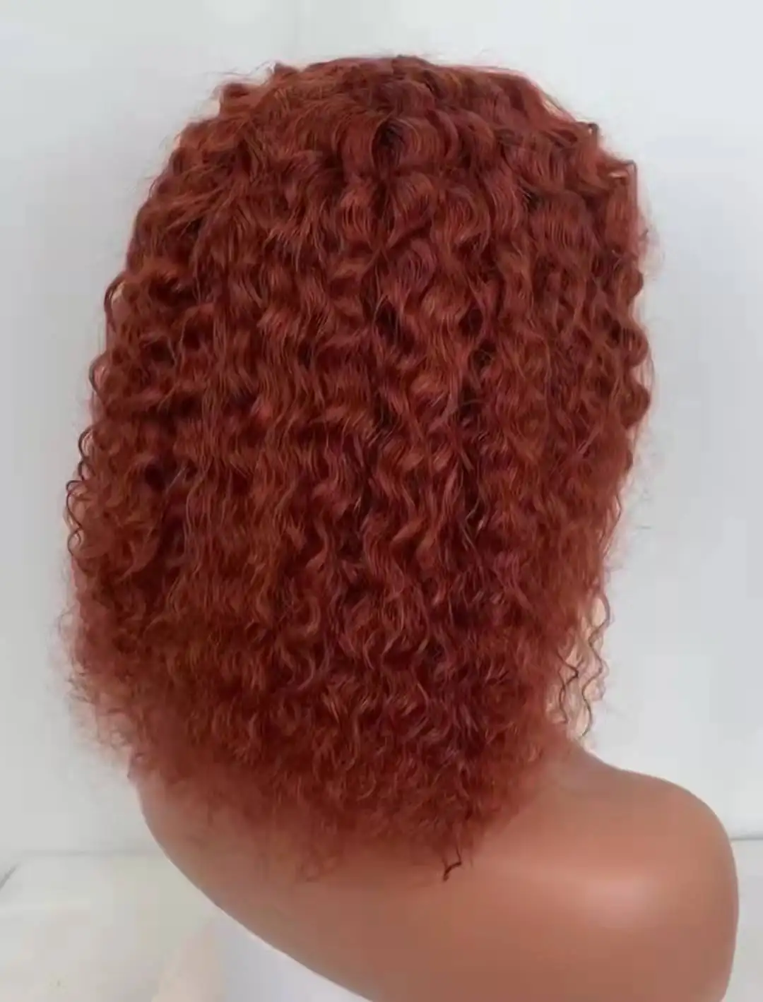 ginger #350 color curly machine made headband wig human hair