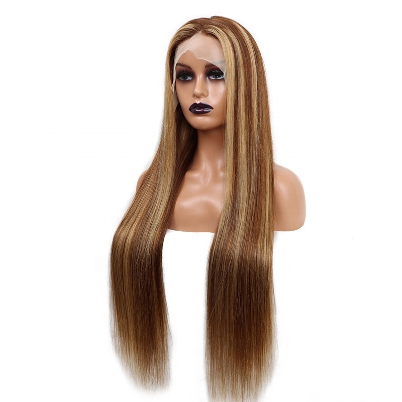 human hair wigs hd highlight color 13*4 lace frontal piano wigs