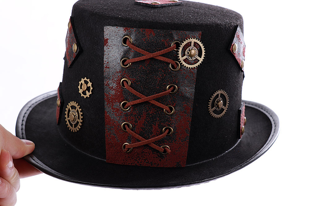 Belief Hat Band for Cowboy Hats - Black Leather With Small Concho Punk Rockers USA Made