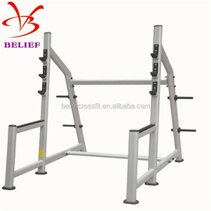 Professional in weightlifting bench pressed steel squat rack