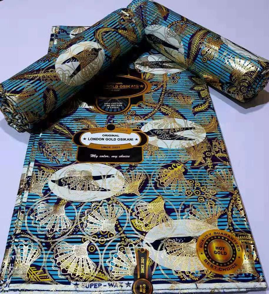 Hot Sell 100% Cotton Super Gold Wax Prints Holland Golden Wax African Ankara Fabrics