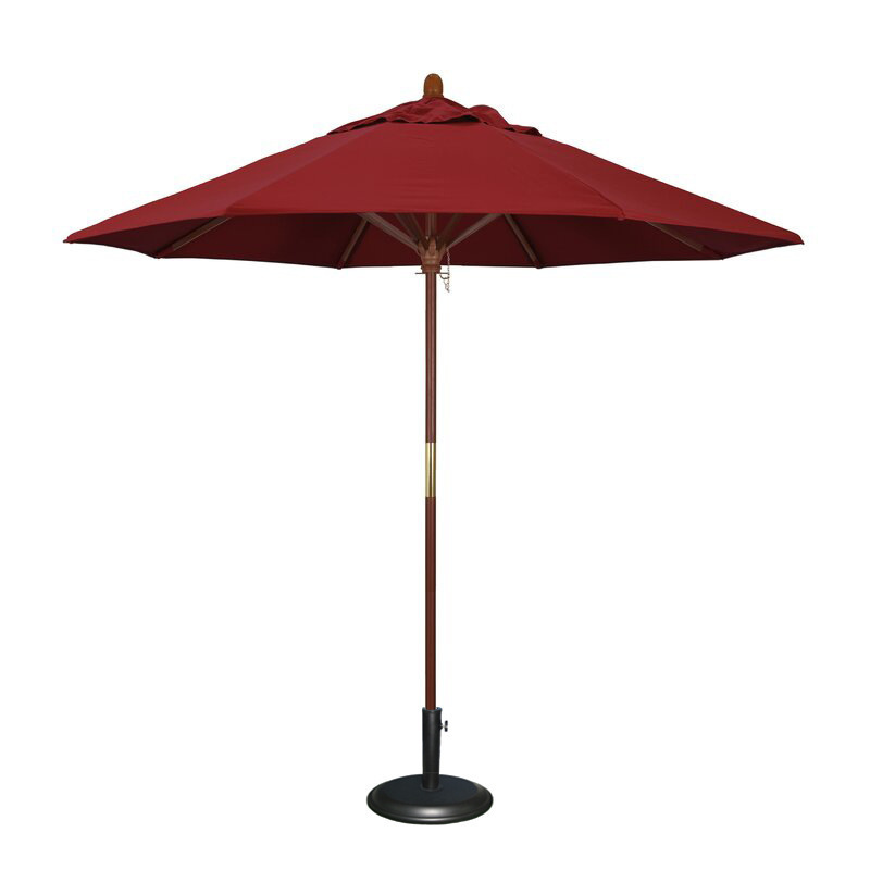 Outdoor Home Garden Restaurant Use Waterproof Foldable Large Customization Sunshade Parasol Polyester Tropical Wooden Umbrella