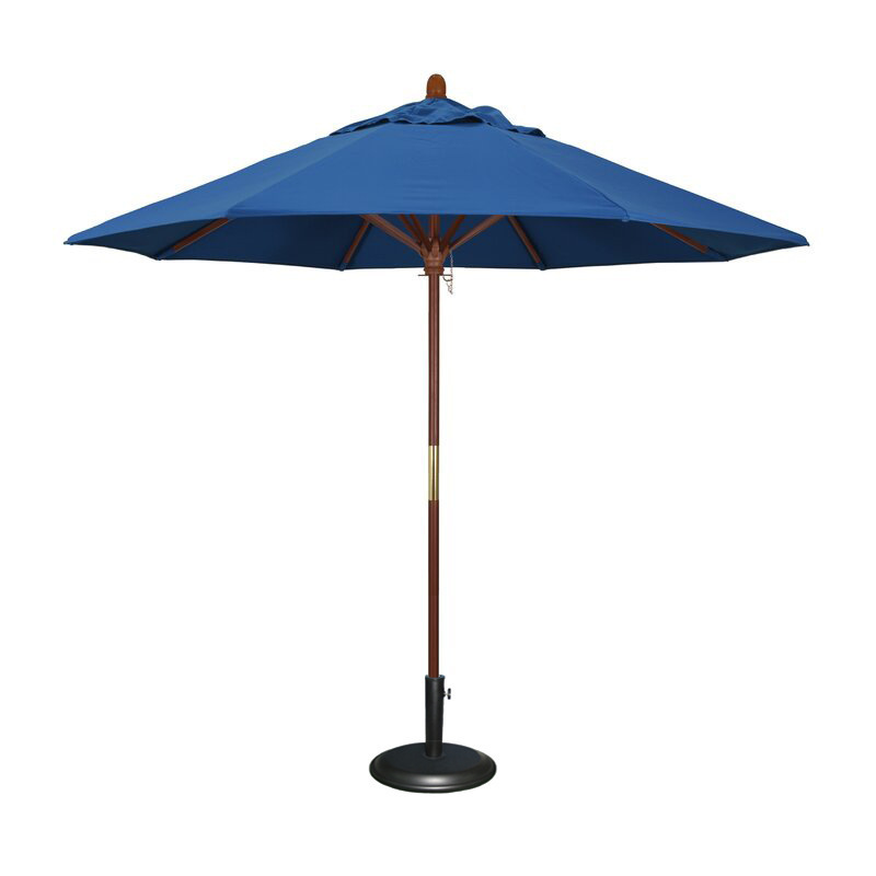 Outdoor Home Garden Restaurant Use Waterproof Foldable Large Customization Sunshade Parasol Polyester Tropical Wooden Umbrella