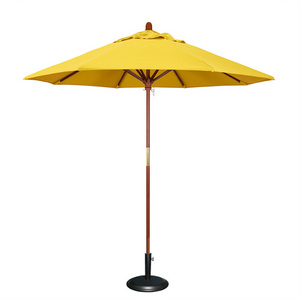 Polyester Fabric Manual Company Custom Branded Large Commercial Beach Umbrella Party Travel Applicable Outdoor Wooden Umbrella