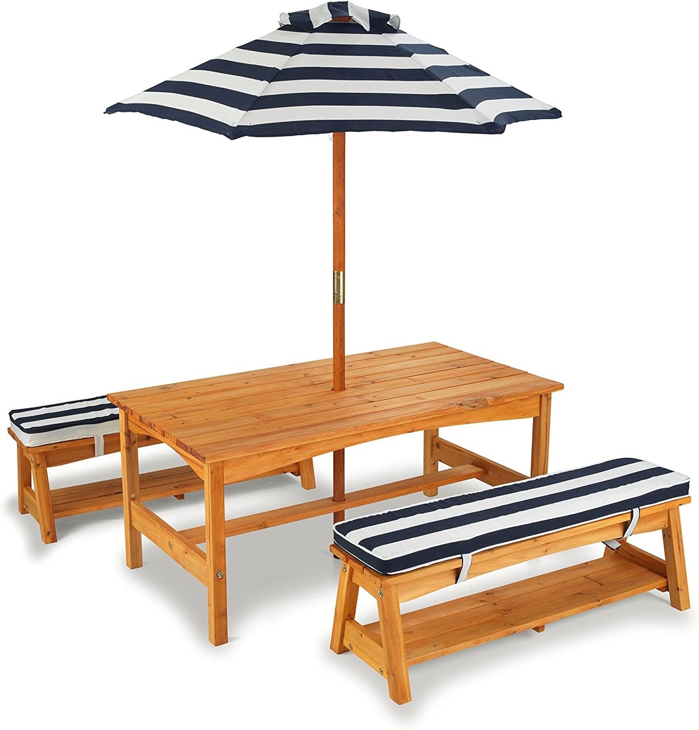 2023 Best-selling Manufacturer OEM ODM Outdoor Furniture Set Patio wooden Tables and Bench with Umbrella for Picnic