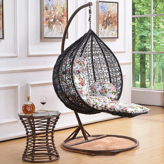 Best-selling Outdoor Furniture Wicker Patio Swing Egg Rattan Hanging Chair for Leisure