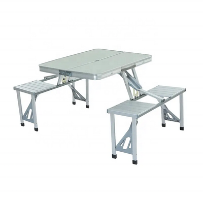 Aluminium Table Chairs  Folding Picnic Table Picnic Table Outdoor Camping Suitcase With 4 Seats and Umbrella Hole