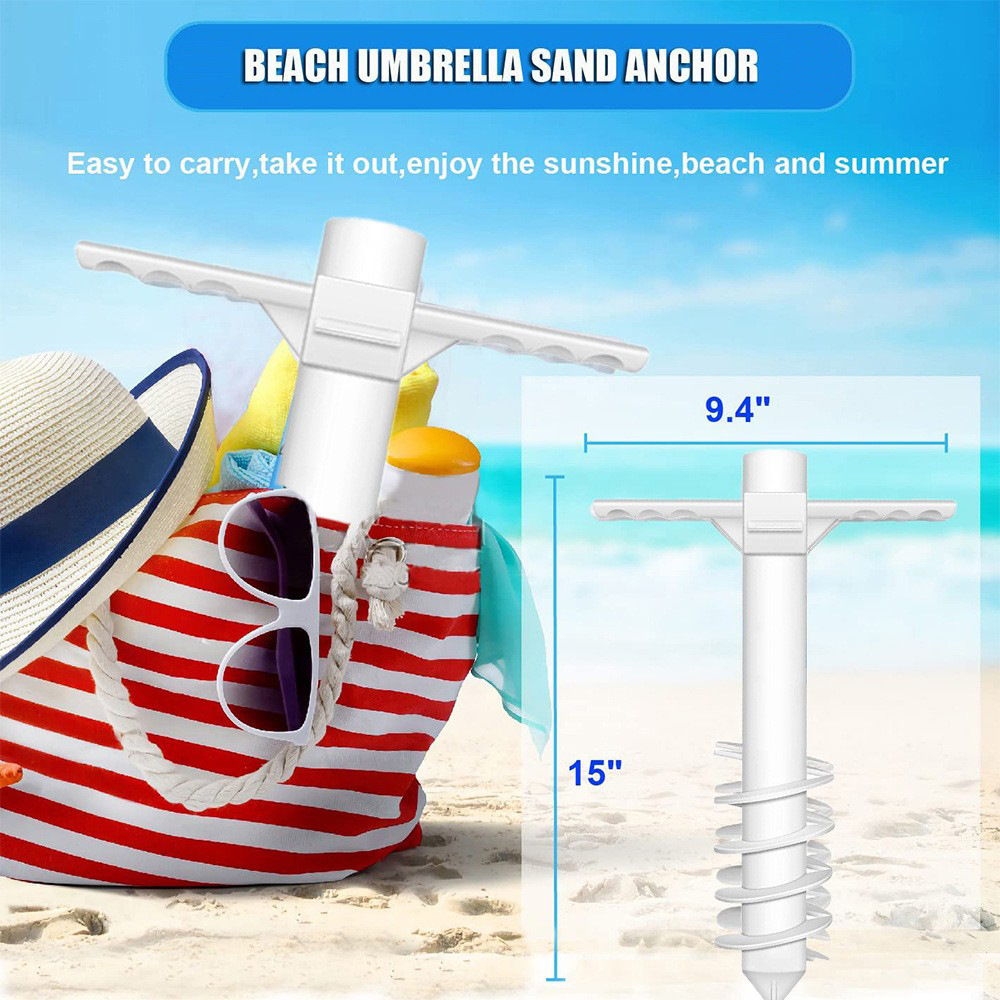 Amazon E-commerce Hot Selling New Beach Umbrella Three Stripes Sand Anchor for Fix