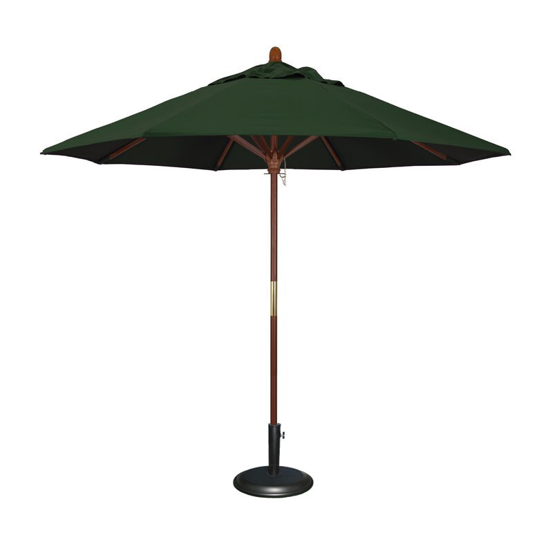 Waterproof Polyester Straight Umbrella Color Customized Metal Pins Hand Push Open Method Modern Style Pure Color Wooden Umbrella