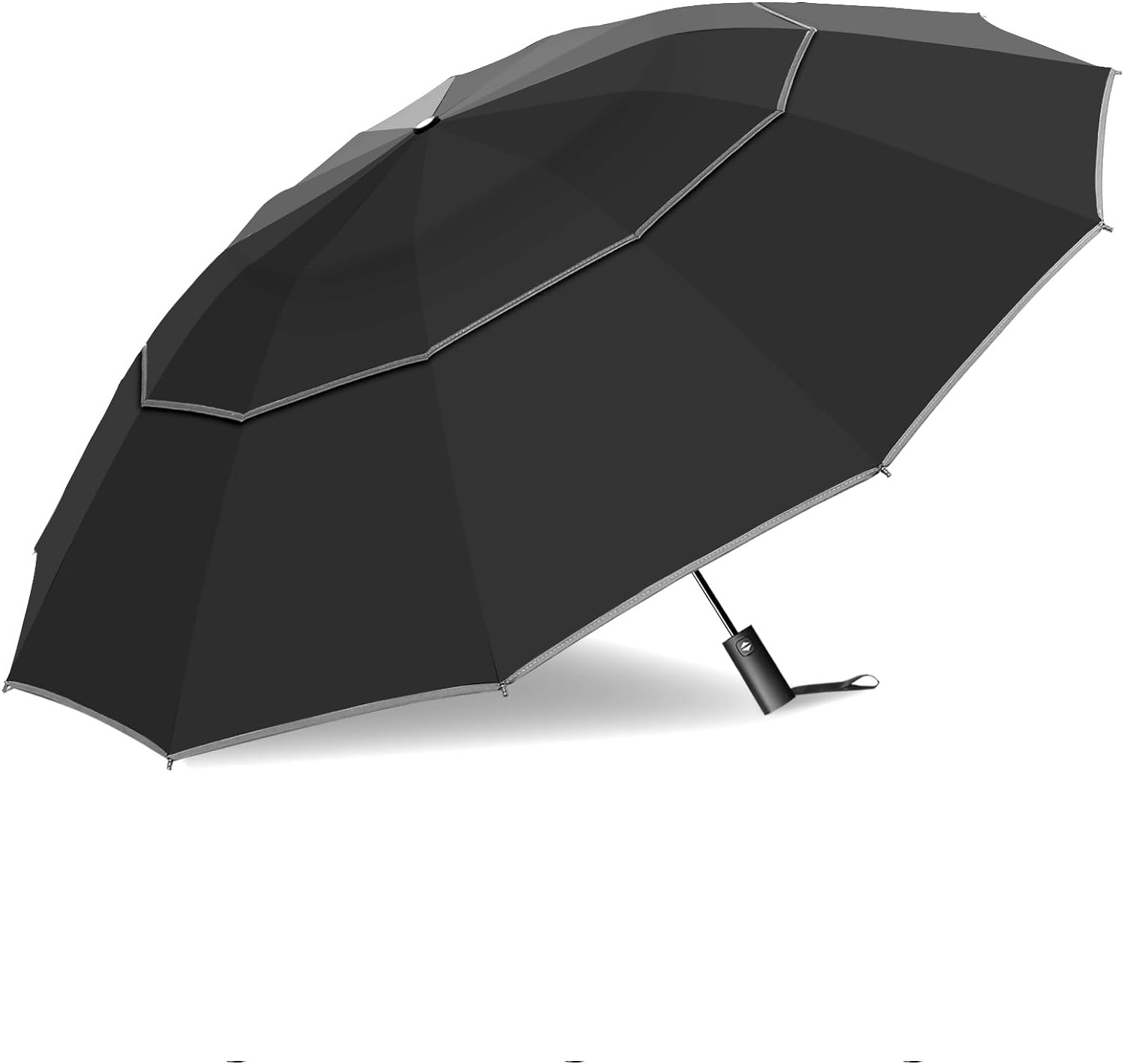 54 Inch Inverted for Rain, Automatic Windproof 12 Ribs Golf Umbrella  Double Canopy Vented Reverse Folding Umbrella for Travel