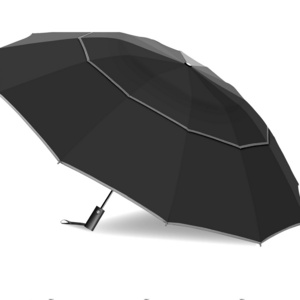 125cm Rain Automatic Windproof 12 Ribs Golf Umbrella for Double Canopy Vented Reverse Folding Umbrella for Travel