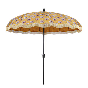 1.8M Crank Parasol 18K Fiberglass Ribs 160G Polyester with Tassels Beauty Fashion Sunshade Waterproof 2023 New Outdoor Umbrella