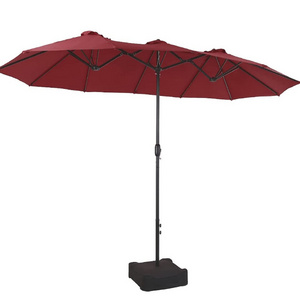 Color Customized Double Sides Commercial Hotel Coffee Shop Use Garden Patio Available Iron Steel Frame Durable Outdoor Umbrella