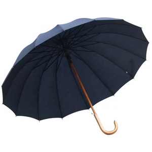 High Quality  23inch 16K Auto Open Wood Handle Straight Umbrella Commercial Umbrella