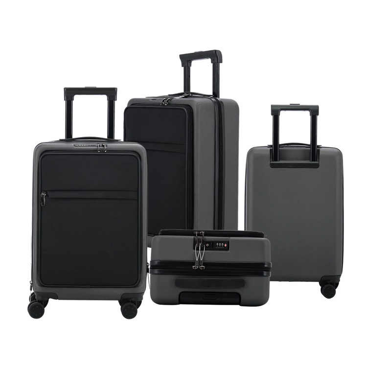 Fashion 20 inch 4 Wheels Black Travel Trolley Abs Luggage Suitcases For Business man