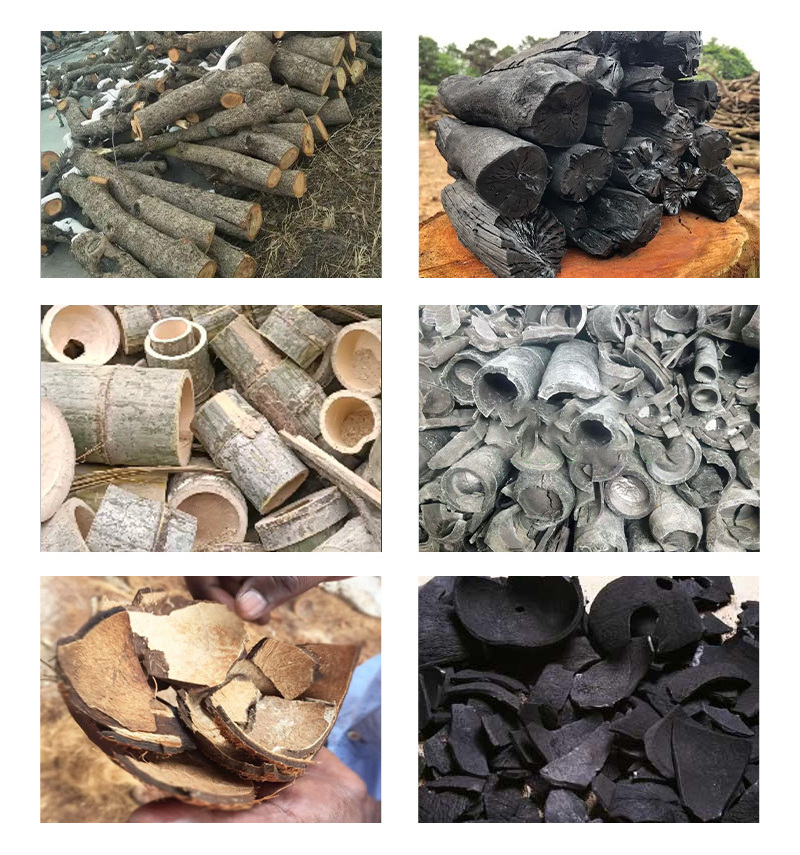 Wood Log Coconut Shell Carbonizing Kiln For Charcoal Carbonization Furnace Short Cooling Time Biochar Machine